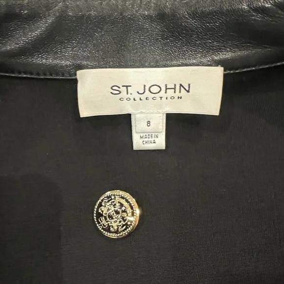 Beautiful St. John Leather and Wool Jacket - Great Condition! - Picture 3 of 4